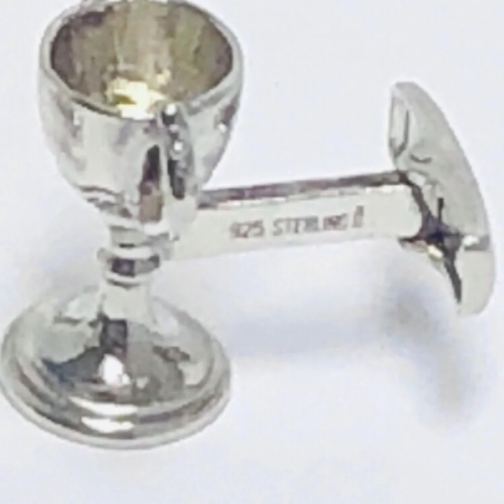 Sterling Silver 925 Trophy Loving Cups Cuff-Links by Ravi Ratan Grad Gift? NEW